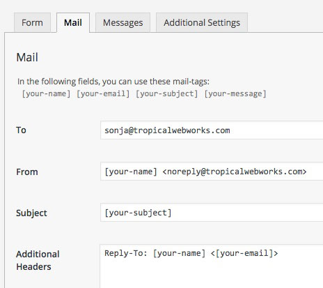 Use the Additional Headers field to add the user's email address as the Reply-To: address.