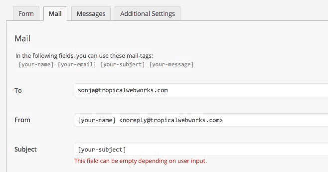 "This field can be empty depending on user input" is another common validation error.